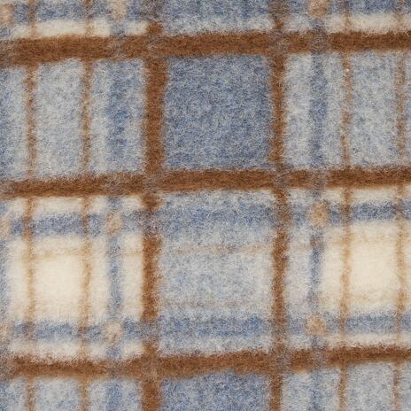 Sheep Wool Checkered Blanket Gray