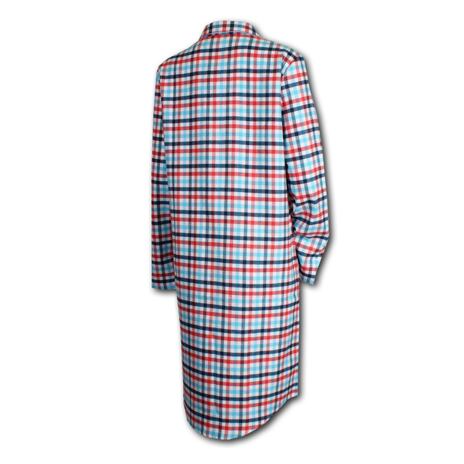 Women's Checkered Flannel Nightgown Blue-Red