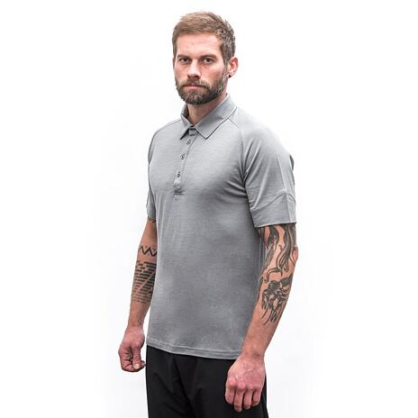 Pánské triko s límcem Sensor Merino Active POLO šedá