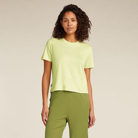 Dámské tričko Merino Blend 150 Tech Lite SS Crop Tee Icebreaker Citrine
