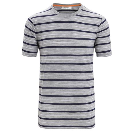 Pánské tričko Merino Blend Wave SS Tee Stripe Icebreaker Metro