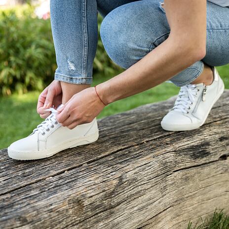Leren damessneakers Erin, wit