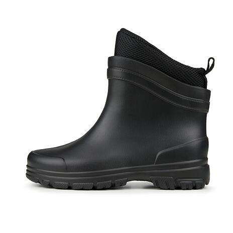 Gefütterte knöchelhohe Gummistiefel für Herren mit Woll-Innensohle schwarz