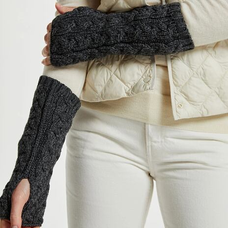 Wollen winter handwarmers Supersoft Merino, donkergrijs