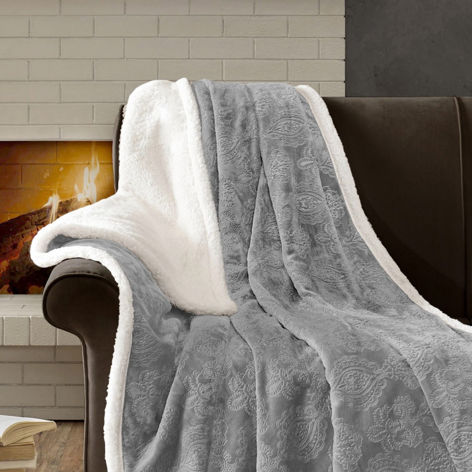 Mikroplyšová deka s 3D vzorkem šedá