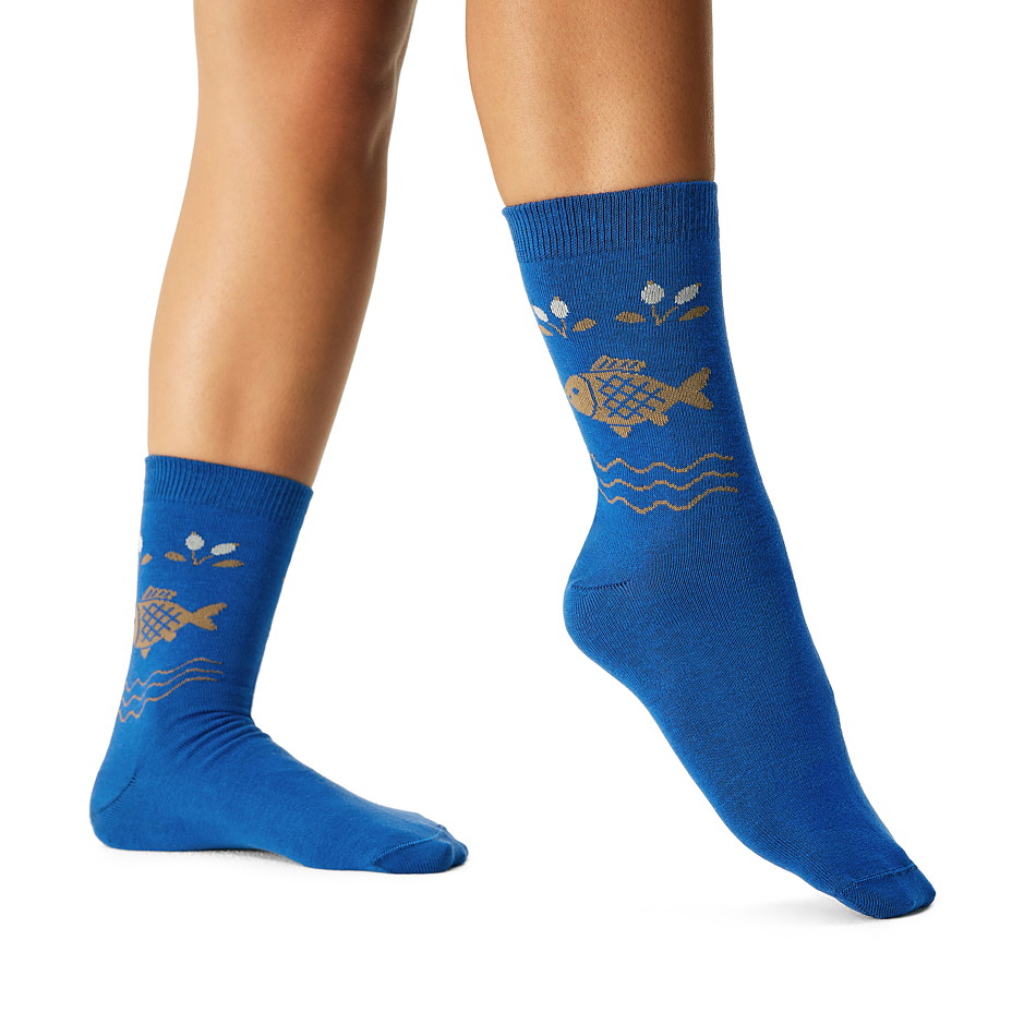 Vánoční bavlněné ponožky kapr