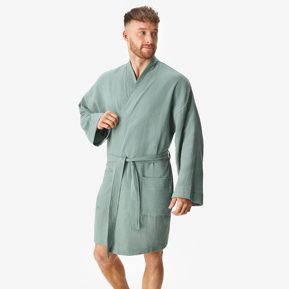 Mušelínový župan zelená