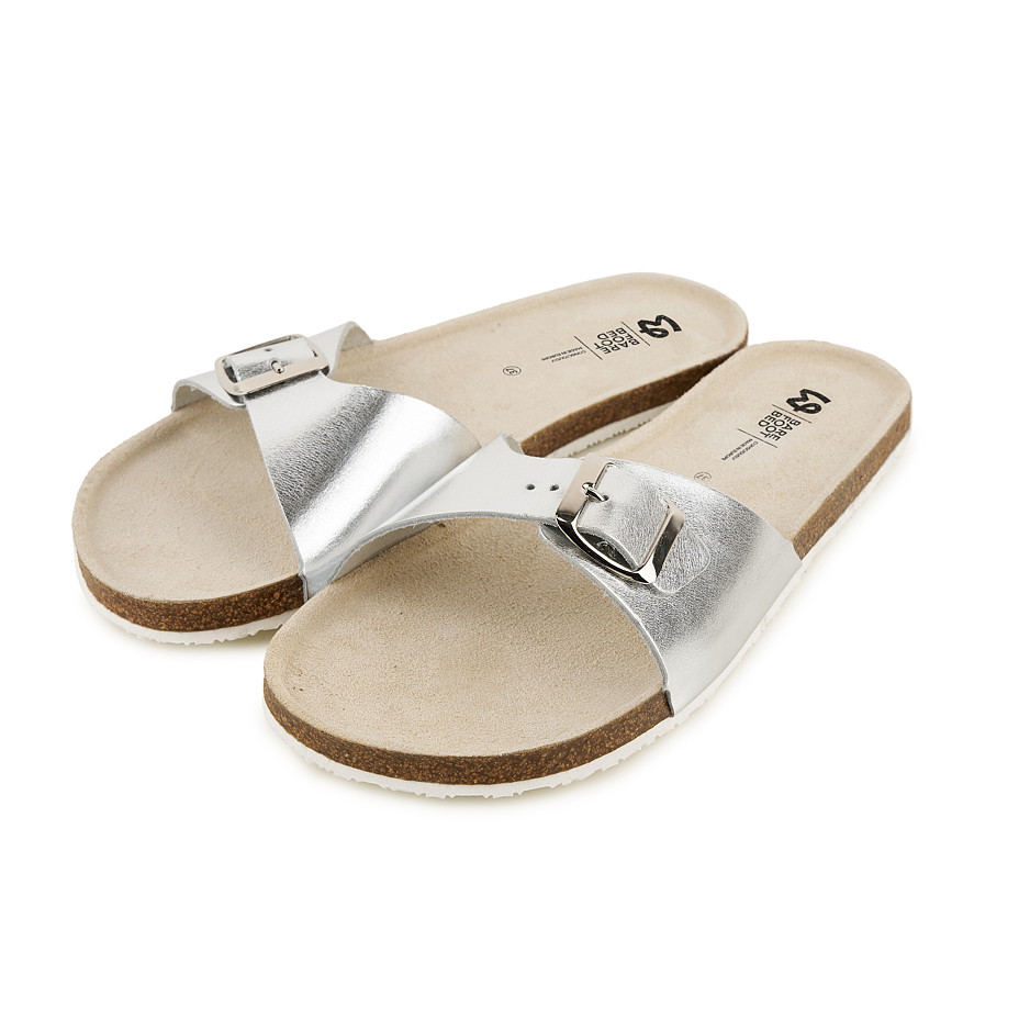 Dámské kožené barefoot nazouváky 
Denisa stříbrná