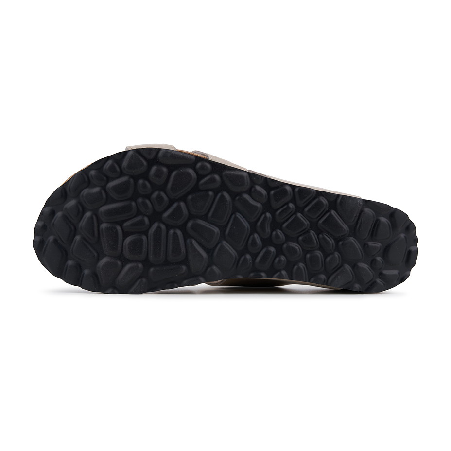 Dames kurken slippers met sleehak Ilona, lichtgrijs