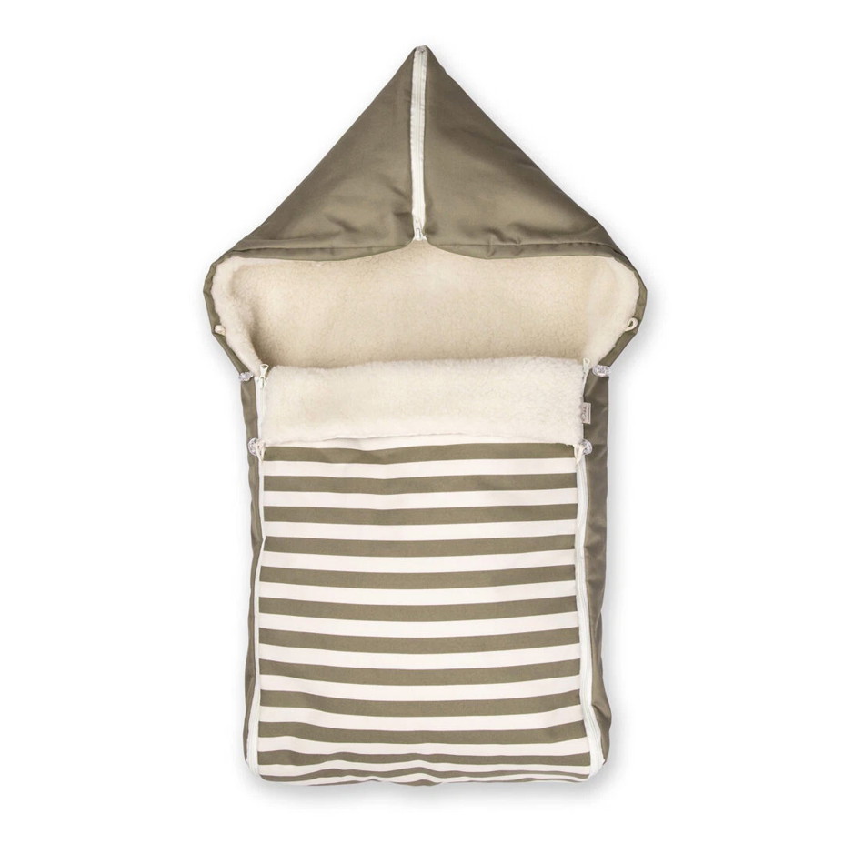 Kinderfußsack mit Schafwolle Streifen