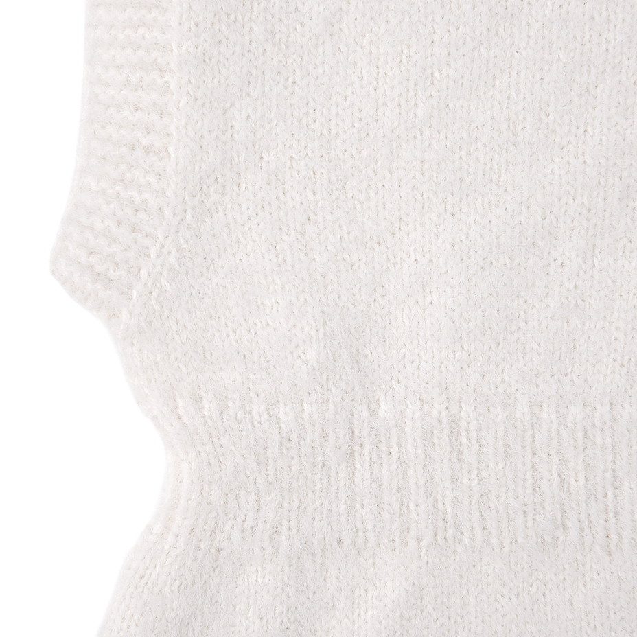Dětská vlněná pletená kukla extrafine Merino bílá