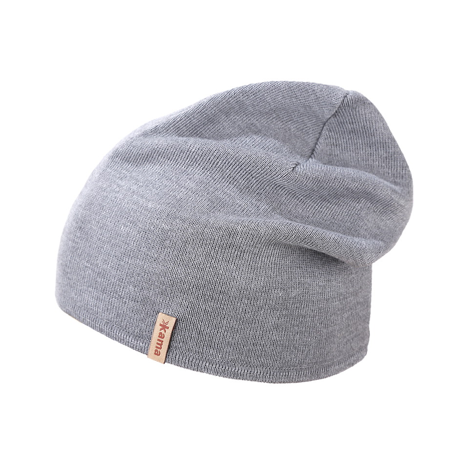 Kötött Merinó sapka Kama A153 - világosszürke