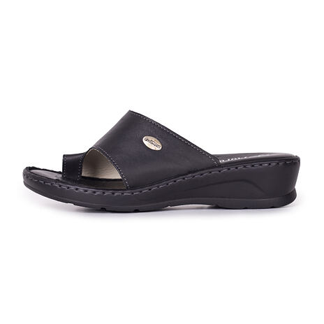 Papuci de piele cu toc pentru femei Nina - negru