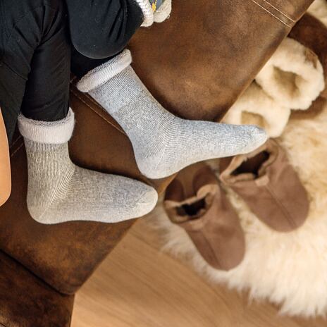 Merino Wool Terry Socks White