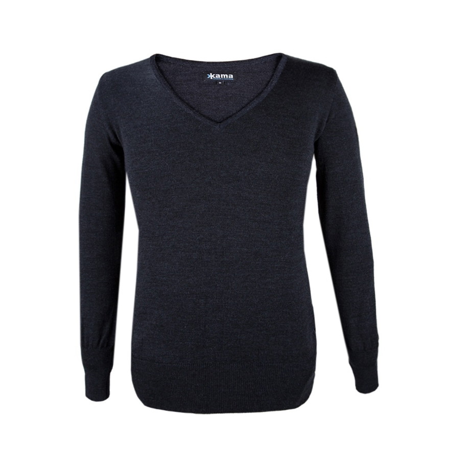 Pulover merino femei KAMA 5101  Gri închis