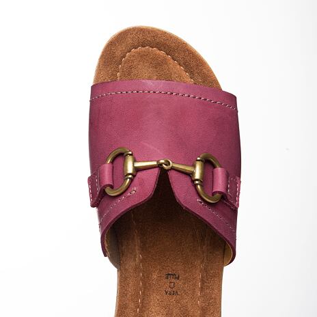 Dames lederen sandalen ”Karla” donker roze