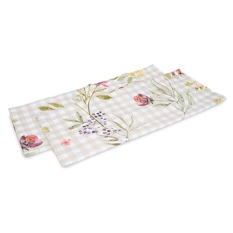 Tischsets kariert mit Blumen