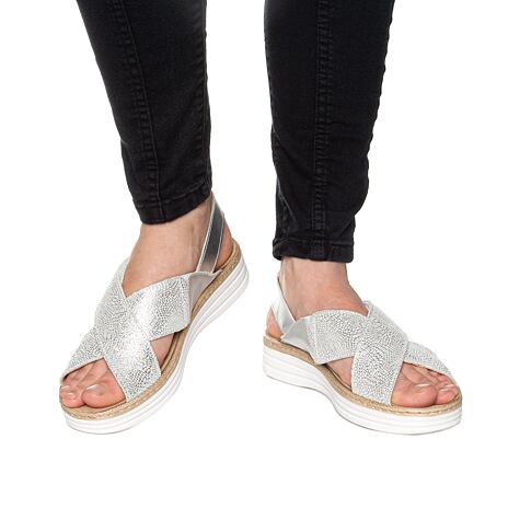 Women’s “Darina“ Leather Sandals Silver