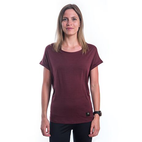 T-shirt pour femmes Sensor Merino Air Traveller rouge porto