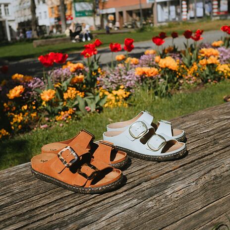 Dames lederen sandalen ”Denisa” groen