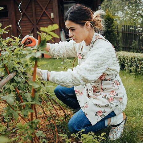 Küchenschürze Rose natürlich