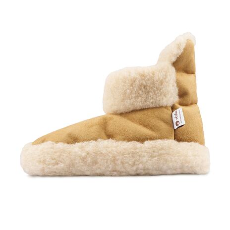 Suede TV Slippers with Wool Lining Brown