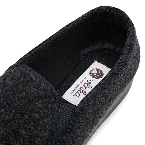 Wool Felt Slippers Dark Grey