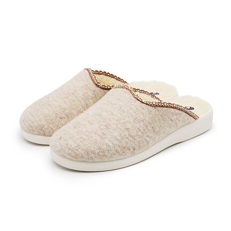 Wollpantoffeln für Damen beige