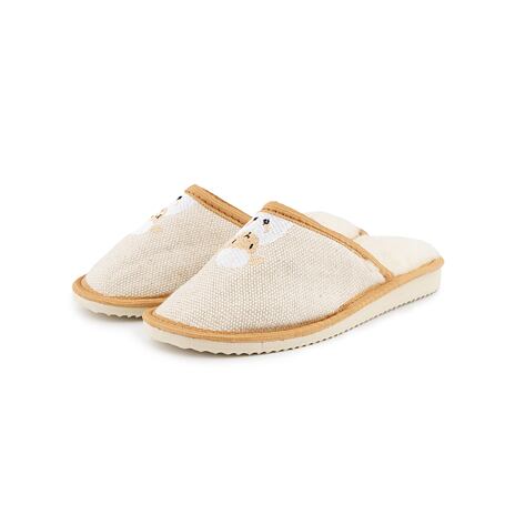 Kids’ Linen Slippers with Sheep’s Wool Sheep