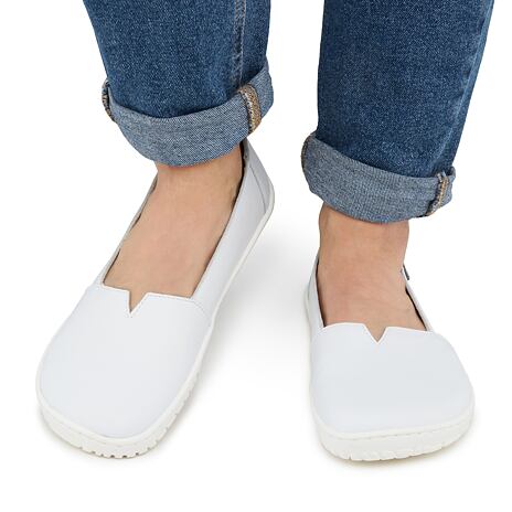 Ballerines barefoot en cuir pour femmes « Odeta » blanc