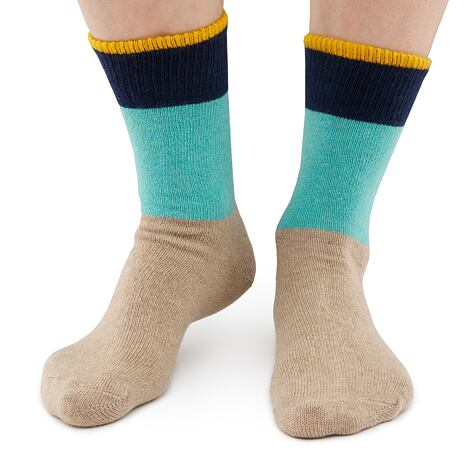 Chaussettes en laine de mouton mérinos avec cachemire beige