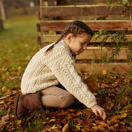 Pull en laine tricotée pour enfants S15 naturel