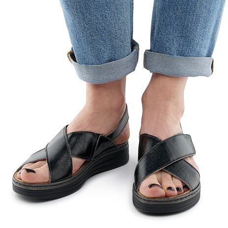 Women’s “Darina“ Leather Sandals Black