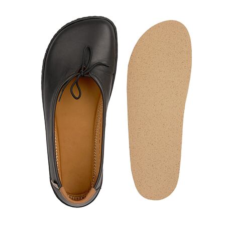 Ballerines barefoot Tamara en cuir noires pour femmes