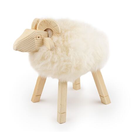 Tabouret en bois pour enfant, agneau naturel