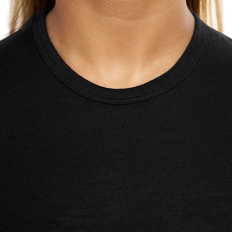 Merino T-Shirt mit kurzen Ärmeln für Damen schwarz