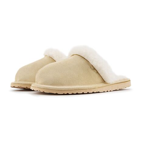 Damen Lederpantoffeln mit Schafwolle Marie beige