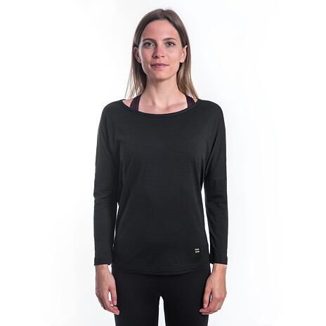 Tricou cu mânecă lungă Sensor Merino Air Traveller de damă Negru