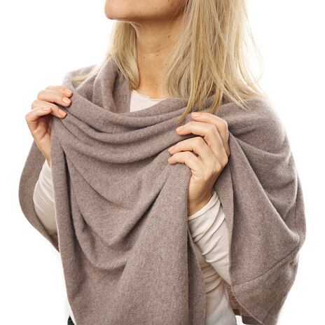 Woolen Poncho Merino with Cashmere Lazio Brown