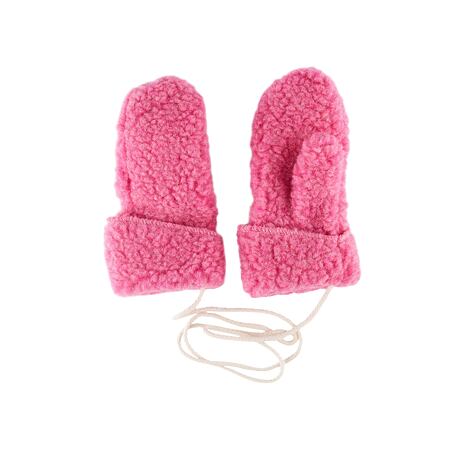 Children's Sheep Wool Mittens Pink