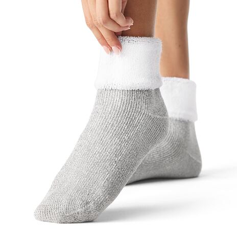 3 perechi de șosete cu lână de oaie Merino terry alb