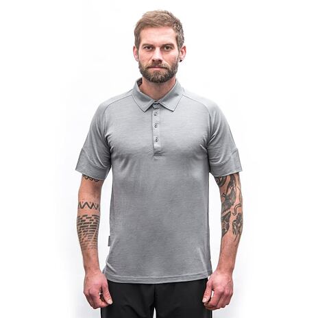 Pánské triko s límcem Sensor Merino Active POLO šedá