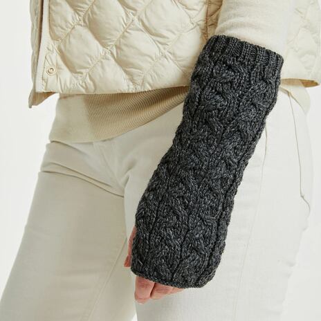 Wollen winter handwarmers Supersoft Merino, donkergrijs