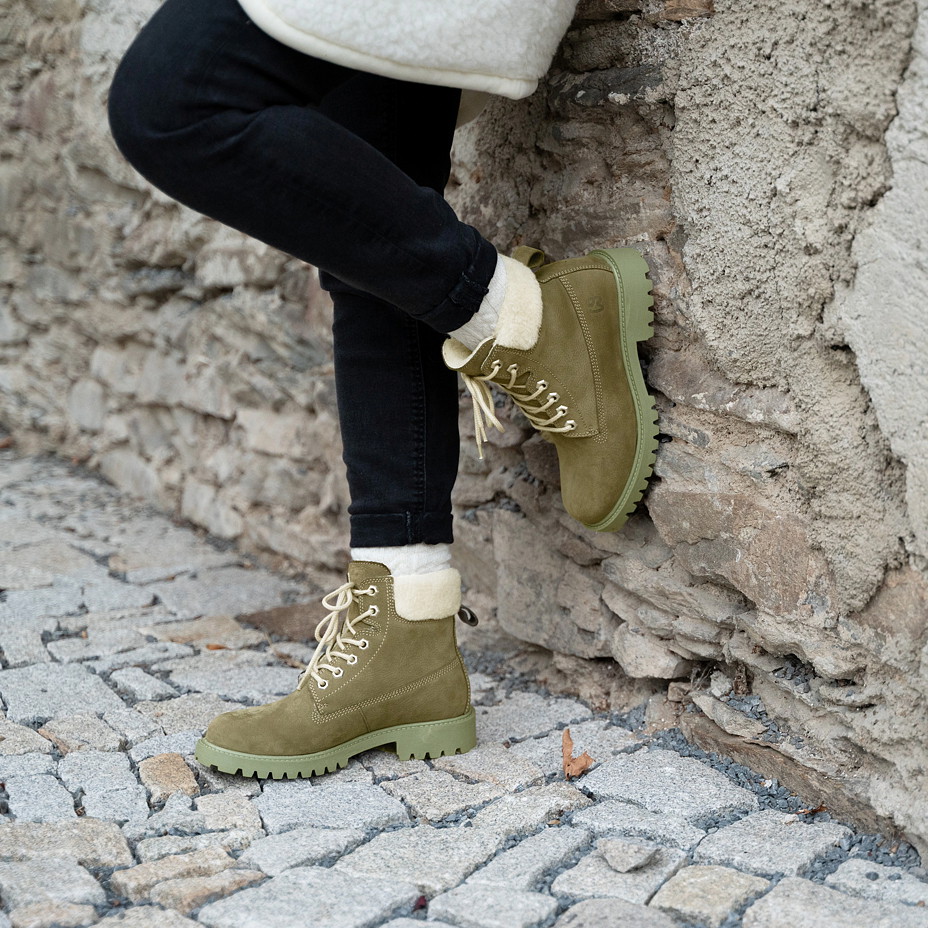 Huňaté farmářky Woolee zelená