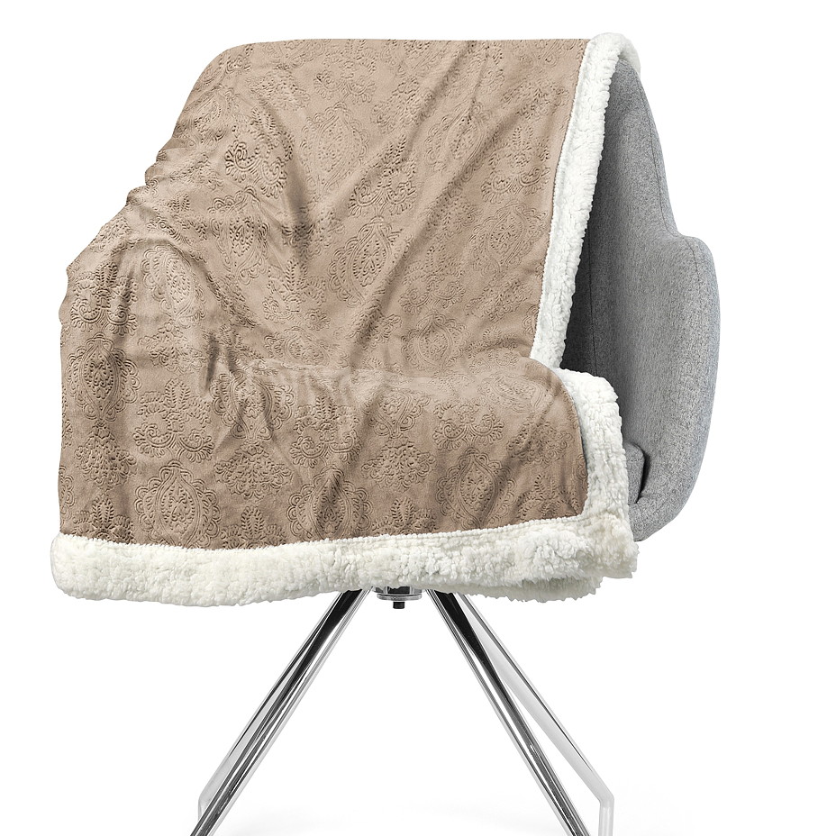 Mikroplyšová deka s 3D vzorkem hnědá