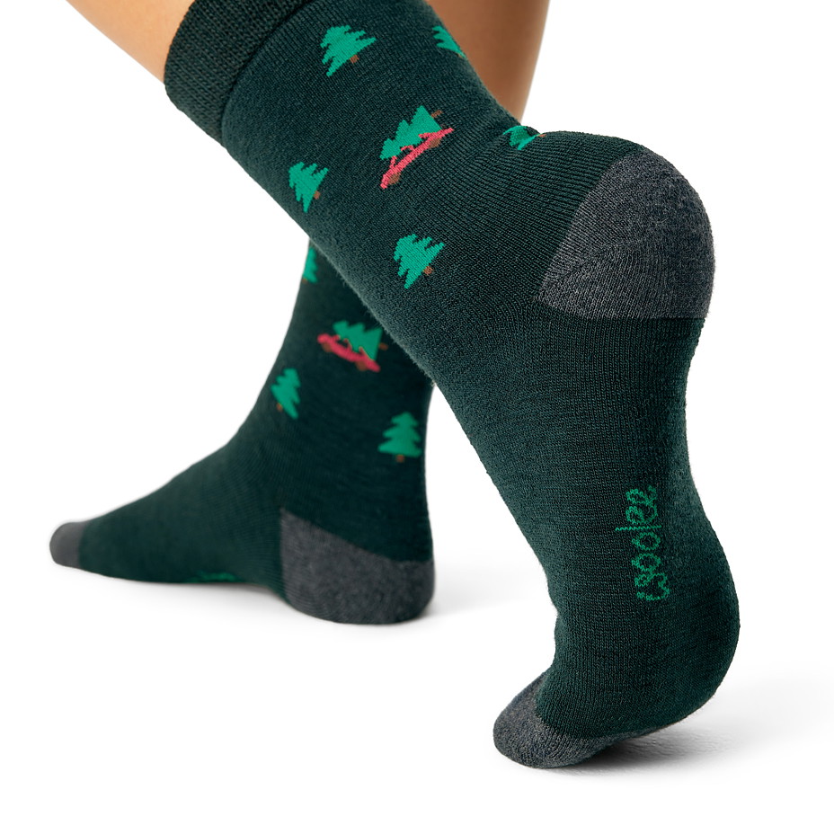 Vánoční ponožky s Merino vlnou stromečky