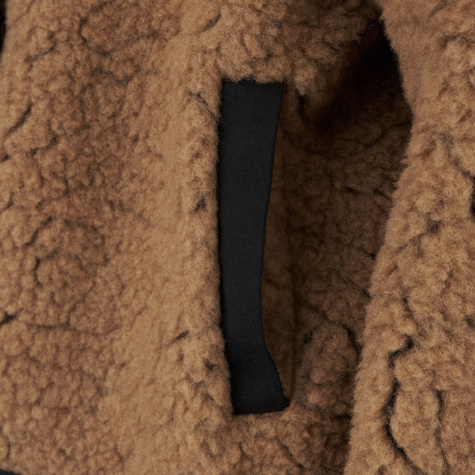 Merino wool hooded jacket brown