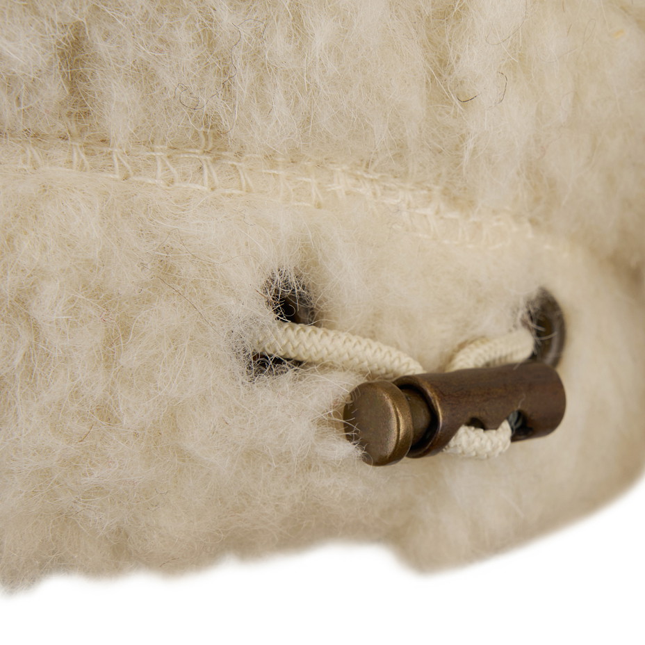 Women's Kangaroo Pocket Wool Top Natural