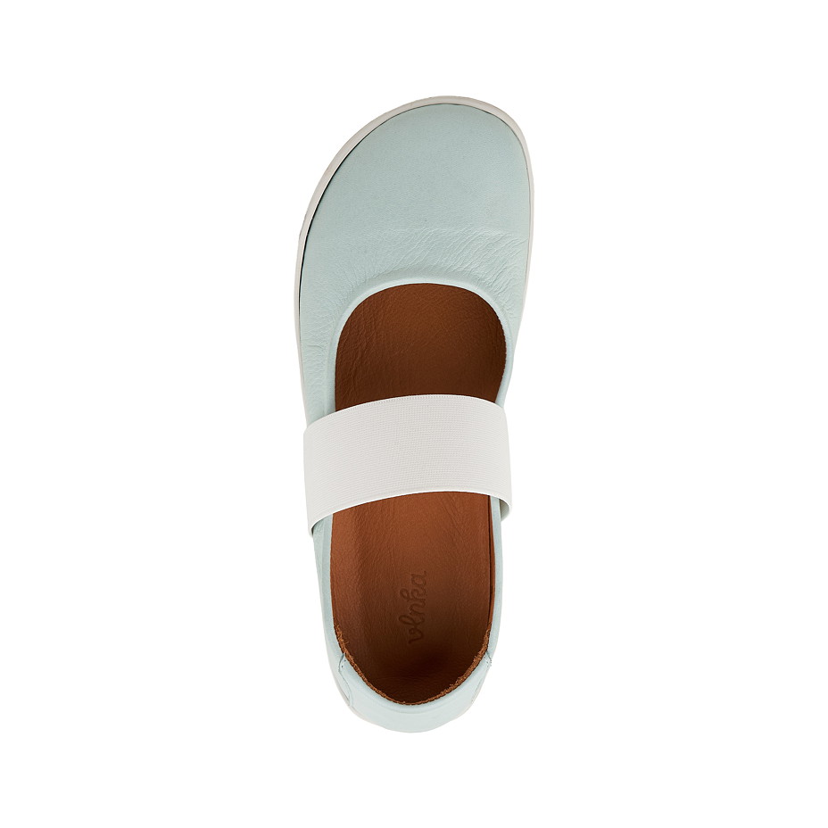 Ballerines barefoot en cuir avec élastique Dara, turquoise
