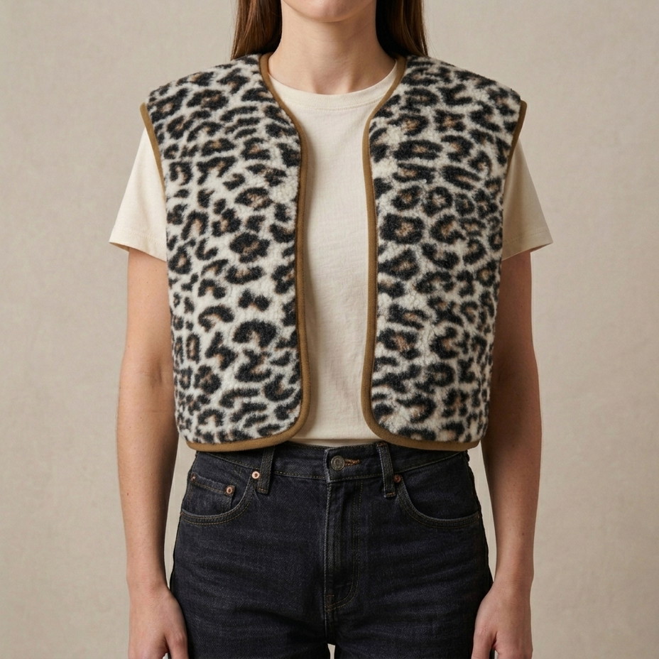 Women's wool vest Camila, leopard
